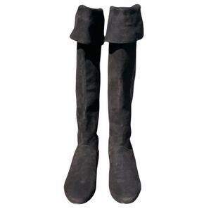 Tory Burch Black Suede Over The Knee Boots Size 8 1/2